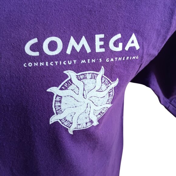 Vintage T-Shirt Medium Single Stitch COMEGA Connecticut Gathering Purple USA - Picture 2 of 6